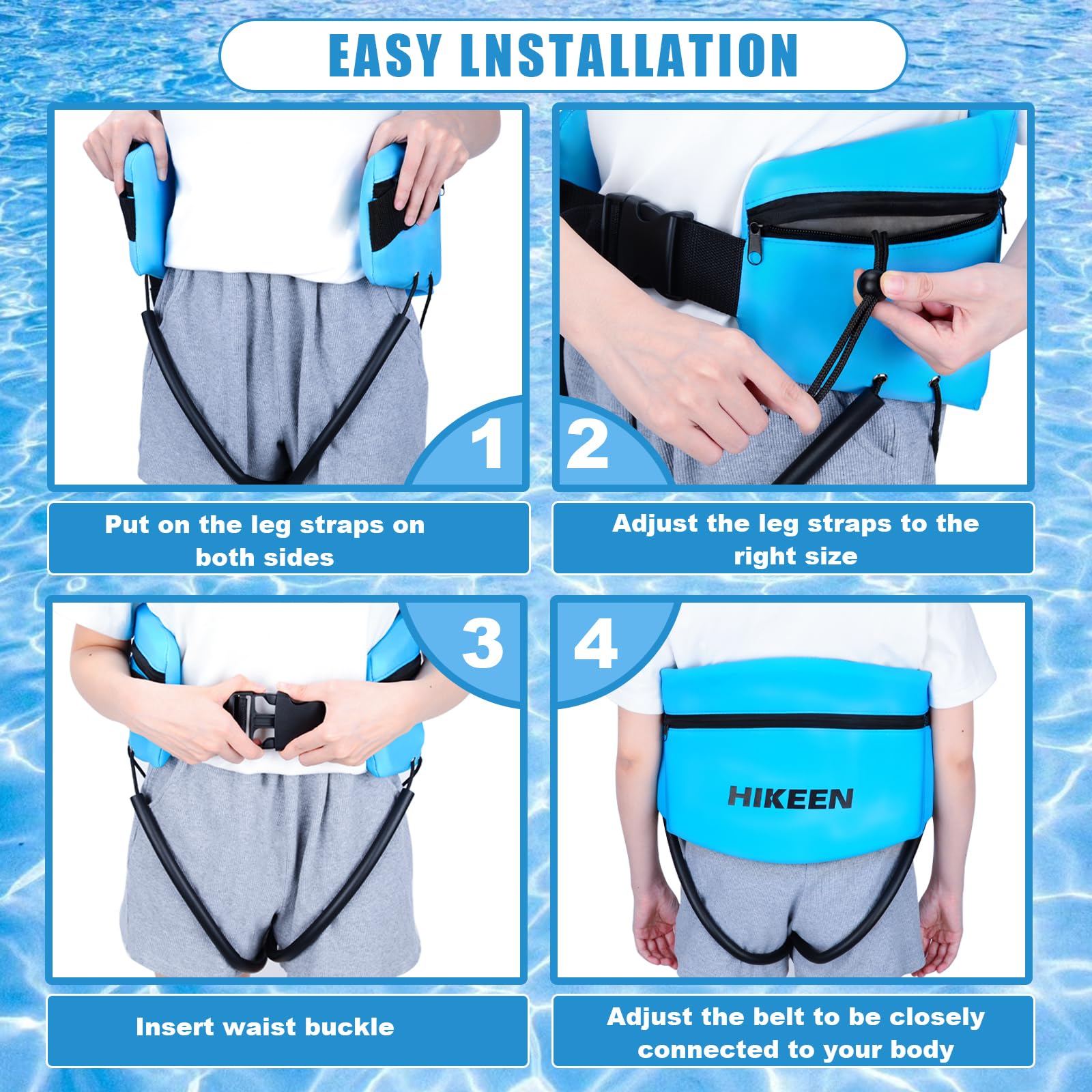 Swim Training Set with Aquatic Cuffs, Swim Belt & Hand Paddles