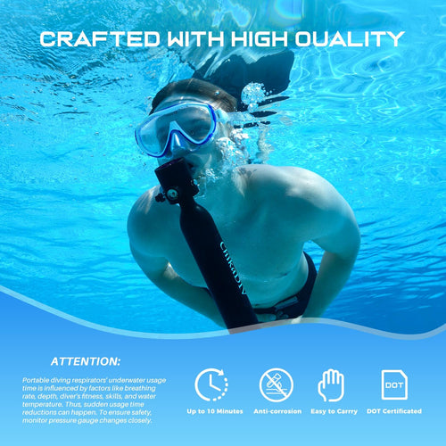 0.5L Mini Scuba Tank Kit for Snorkeling & Emergency Diving