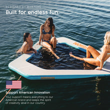 Inflatable Floating Dock with Mesh Splash Zone, 550 lb Capacity