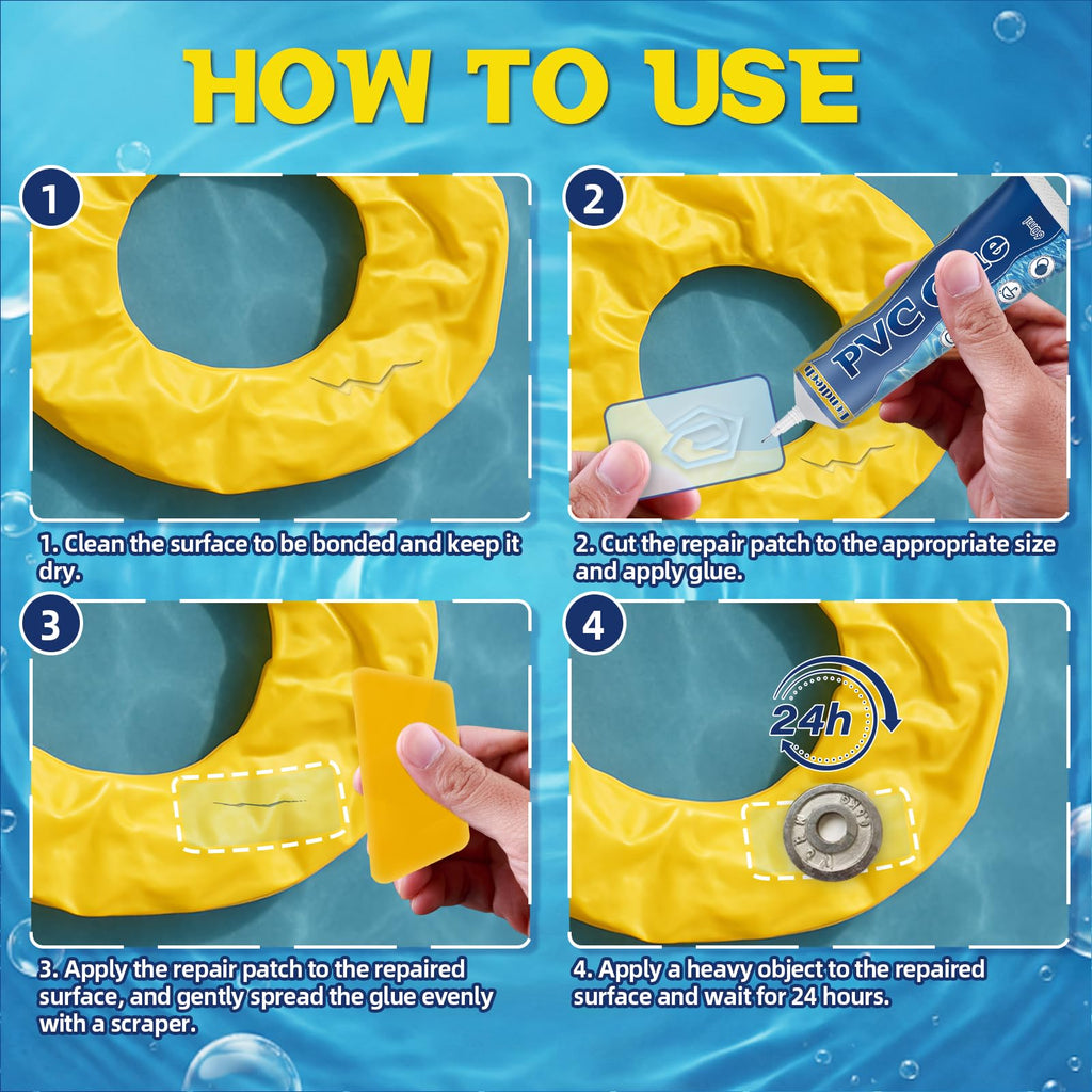 Inflatable Repair Patch Kit for Air Mattresses, Pool Liners, Hot Tubs, Tents & Inflatables
