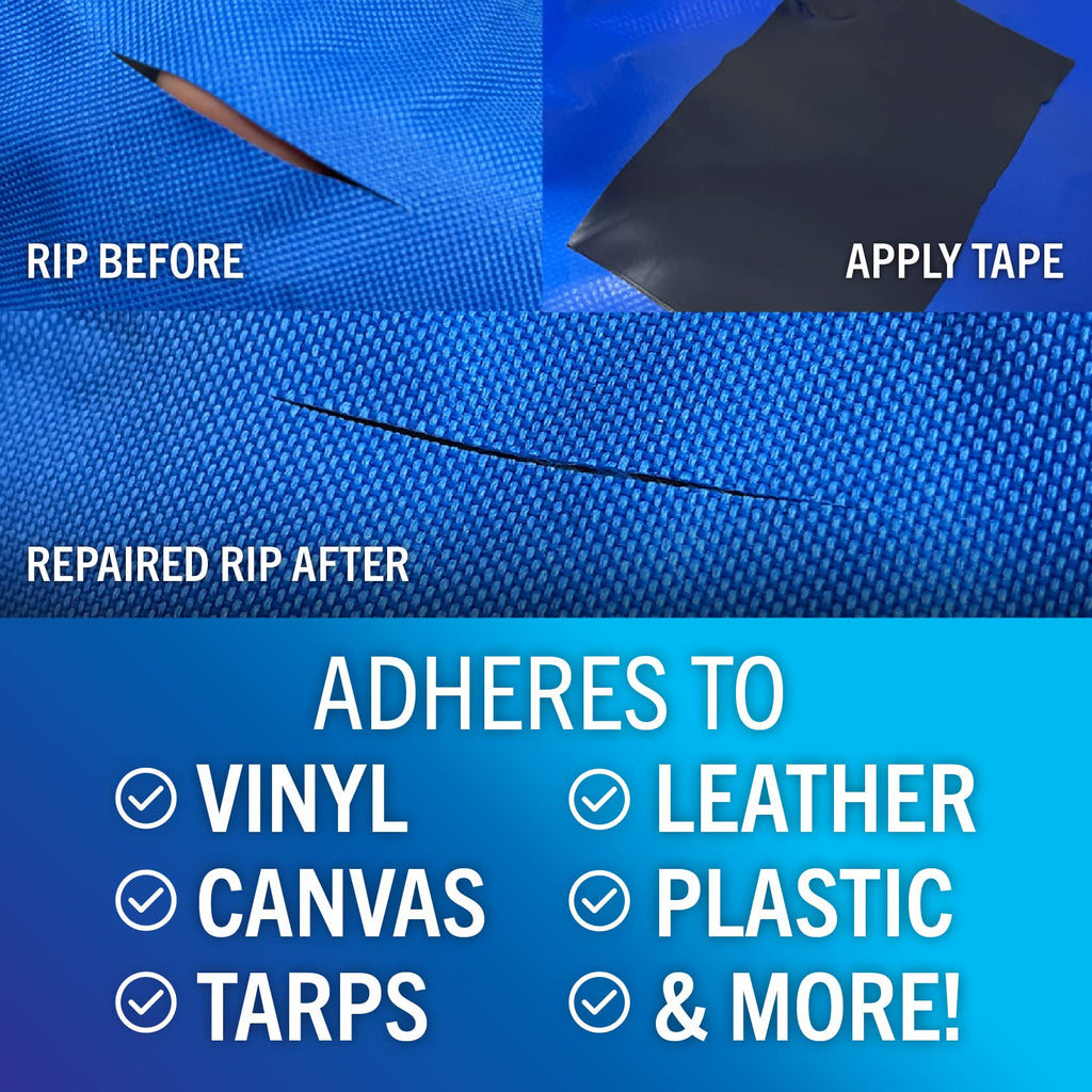 Heavy-Duty Waterproof Repair Tape for Boat Covers, Tents, Awnings & Air Mattresses, 30 ft x 3 in