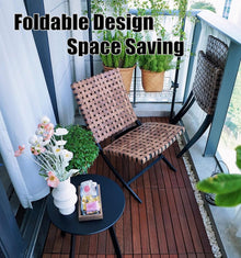 3-Piece Folding Outdoor Chairs & Table Set for Patio and Garden