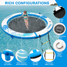 8 FT Inflatable Water Hammock Floating Dock with Mesh & Ladder