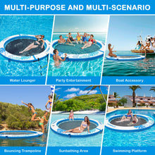 8 FT Inflatable Water Hammock Floating Dock with Mesh & Ladder