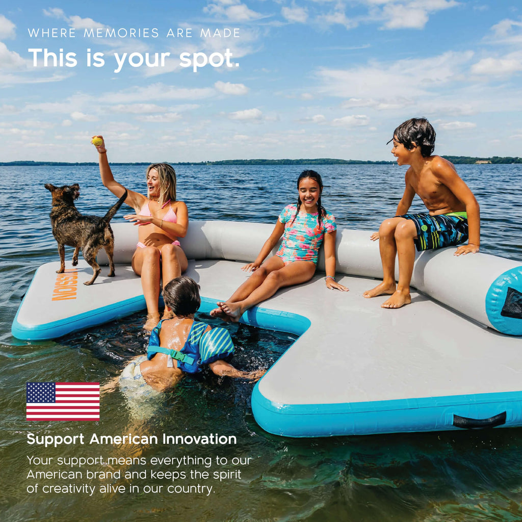 Lightweight Inflatable Floating Mat for 4–6 People, 1450 lb Capacity